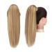 Fine Ponytail Extensions - 40 cm Clip-In Synthetic Hair for Women | Smooth Long Braid in Brown Mixed Blonde - Buy Online on GoSupps.com