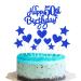 Happy 50th Birthday Cake Toppers Blue Personalised for Men Women Him Her 6 Star 5 Heart Customised 50th Birthday Cupcake Cake Toppers Decoration for 50th Bithday Party Happy Birthday Sign for Cake