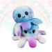 COLORS Giant Reversible Octopus Plush large - Happy and Sad Moody octopus Stuffed toy- Big size 20cm Octopus Plushie Reversable teddy - Flip Octopus UK shows Emotion without saying words! (Rainbow)