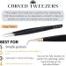 Lash Tools Fiber Tip Eyelash Tweezers Set - Pro Tweezers for Volume & Classic False Lashes - Stainless Steel Straight and Curved Tips - 4 Pieces Black - Buy Online on GoSupps.com