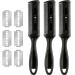 3 Pieces Razor Comb with 10 Pieces Thinning Scissors Double Edge Hair Cutting Tool (Black)