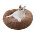 Cat Beds for Indoor Cats,24 Inch Round Donut Washable Cat Bed,Fluffy Calming Self Warming Soft Donut Cuddler Cushion Pet Bed for Small Dogs Kittens,Non-Slip 20in Brown