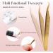 Lash Extension Tweezers for Volume Lash Extensions - Precision Thin Tips - Gold 45 Degree Tweezers - Buy Online on GoSupps.com