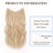 Invisible Wire Hair Extensions - Adjustable Size, Long Wavy Line, 2 Clips - 16 Inch Bleach Blonde - Buy Online on GoSupps.com