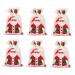 SEWOART 6pcs Pack Christmas Drawstring Bag Printing Cotton Bag 15x23cm Assorted Color 3
