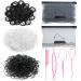 2054Pcs Hair Rubber Bands  Clear and Black Small Elastic Rubber Bands for Hair with Seamless Hair Ties  Topsy Pony Tail Hair Tool  Rat Tail Comb for Women Baby Girls Hair Styling Accessories