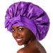 Large Satin Bonnet for Sleeping | Purple & Leopard Silk Bonnet for Black Women - Buy Online on GoSupps.com