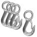 MOUNTAIN_ARK 4 Pack Fast Eye Safety Snap Hook 304 Stainless Steel Spring Hook with 1 inches Round Eyelet Boat Slip Hook Carabiner Clips Heavy Duty 1100 lb (Size: 4 inches)