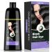 Hair Dye Shampoo 3 in 1 Black 17.6 Fl Oz - Gentle Formula for Gray Coverage Hair Color Shampoo with Herbal Ingredients