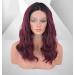 Vebonny Flawless Ombre Burgundy Wig with Black Roots - Short Wavy Lace Front Synthetic Wine-Red Hair for Afros | Style #044 - Buy Online on GoSupps.com