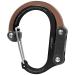 Gear AID HEROCLIP Carabiner Clip and Hook (Medium) for Camping, Backpack, and Garage Black & Brown Medium
