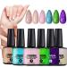 Crackle Gel Nail Polish Kit | UV LED Lamp for Women's Crackle Gel Nail Polish Smooth Texture Convenient for Travel School and Home