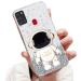 Tivenfezk Nadoli for Samsung Galaxy A21S astronaut hidden standing shell caricature glitter stand soft silicone bling transparent protective cover samsung galaxy a21s clear