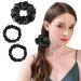 Osilk 3 Set 100% silk hair tie Small scrunchy hair jewelry braid gum hair rings elastic hair bands rubber bands black 3-piece range black