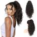 Brikabia Ponytail Extension - Clip-In Long Curly Hair Piece for Women 40cm Black Brown - Buy Online on GoSupps.com