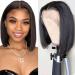 DULOVE Bob Wig Human Hair 13x4 HD Lace Wig 150 Density Short Bob Wigs for Black Women Glueless Wigs Human Hair Pre Plucked with Baby Hair (12 Inch  Natural Color) 12 Inch Natural Color