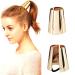 2 Pack Metal Ponytail Hair Ring for Long Hair Horsetail Buckle Simple Smooth Horn Rubber String Elastic Hair Ties Ponytail Hair Cuff Alloy Hair Bands (Gold)