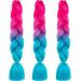 LDMY Ombre Pink Blue Braiding Hair - 6pcs/Pack Synthetic Braids Extensions | Colored Hair for Stylish Looks - Buy Online on GoSupps.com