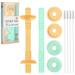 Teething Tube with Safety Shield Baby Hollow Teether Sensory Toys Gum Massager  Food-Grade Silicone for Infant 3-12 Months Boys Girls  1 Pair with 4 Cleaning Brush Included (Cyan+Tangerine)