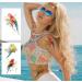Watercolor Parrot Temporary Tattoos - Colorful Flower Macaw Fake Tattoos for Women and Girls - Buy Online on GoSupps.com