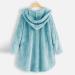 Hanxiulin Women's Fleece Plush Jacket - Warm Long Sleeve Quilted Hooded Top in Light Blue | Fluffy Lightweight Outdoor Jacket - Buy Online on GoSupps.com