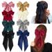 8 pcs 8 Inches Big Bows Hair Clips Large Hair Barrettes with Long Silky Satin Fashion Hair Ribbon Bowknot Accessories for Women Girls