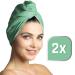 Haarurban Microfiber Turban Towel Set - Strong Suction Quick Drying - 2 Pieces (Mint) - Best Hair Towel for Effortless Drying - Buy Online on GoSupps.com
