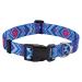 Mihqy dog collar adjustable soft & comfort dog collar Bohemian flowers geometric trunk design for small medium and large dogs (blue ethnic style XS) XS (neck circumference 20-30 cm width 1.5 cm) Blue ethnic style