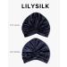 Shop Lilysilk 100% Mulberry Silk Sleeping Cap | 19 Momme Dark Blue Bonnet for Curly Hair - Women's Night Sleep Headgear with Elastic Ribbon - Buy Online on GoSupps.com