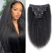 Kinky Straight Clip In Human Hair Extensions For Black Women 10A Italian Super 1B Natural Human Hair Kinky Straight Clip Ins 10Pc 120g 20inch 20 Inch natural black