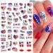 4th of July Patriotic Nail Stickers - 8 Sheets of America Flag Designer Decals for Acrylic Nails - Buy Online on GoSupps.com