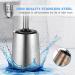 Silicone Stainless Steel Toilet Bowl Brush Holder Set for Deep Cleaning - Modern Bathroom Restroom Cleaner with Caddy - Buy Online on GoSupps.com