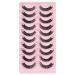 3D Russian Strip Fake Lashes - Cat Eye D Curl Fluffy - 10 Pairs Natural Look Faux Mink Eyelashes | LTJ24 - Buy Online on GoSupps.com
