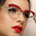 VOOGLAM Cat Eye Blue Light Blocking Glasses for Women | Stylish Anti-UV Eyewear with Crystal Accents - Reduce Eyestrain & Protect Your Eyes - Buy Online on GoSupps.com