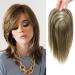 Hair Toppers for Thinning Hair Women Real Hair Human Hair Toppers 10 Inch Hair Toppers for Women Clip in Wig Topper Top Hairpieces Human Hair Medium Brown with Warm Highlights(4/27#)