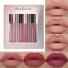Velvety Nude Matte Liquid Lipstick and Lip Liner Set - Waterproof, Long-Lasting Formula - 6 Pcs Gift Set (Set A) - Buy Online on GoSupps.com