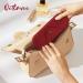 Qetlavee Silicone Make-Up Bag & Brush Container - Portable Travel Essentials with Magnetic Snap Design - Easy to Clean Red Cosmetics Holder - Buy Online on GoSupps.com