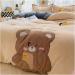 Cute Cartoon Bear Panda Applique Embroidery Velvet Fleece Bedding Set Singl Double Queen King Duvet Cover Bed Sheet Pillowcases Bedding Set (C 4pcs) - Buy Online on GoSupps.com