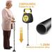 JUNRA Adjustable Folding Walking Cane with LED Light | Portable Foldable Stick for Seniors | Quad Base for Balance | Men and Women - Buy Online on GoSupps.com