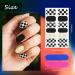 Checkered Nail Strips | Solid Color Nail Stickers | Self-Adhesive Wraps | 12 Sheets - Buy Online on GoSupps.com
