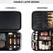 Large Makeup Bag BAGSMART Travel Cosmetic Case with Clear Toiletry Pouch | Double Layer Organizer with Adjustable Dividers | Portable Artist Storage Bag | Black & White Stripes - Buy Online on GoSupps.com