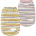 Dog striped T-shirt yaodhaod summer breathable cotton shirts dog soft tank top sleeveless vest dog t-shirt for small medium-sized dog cat clothing (2pack) (XL)
