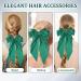 Green Satin Big Hair Bow Clip for Women and Girls | French Barrette Ribbon Hair Accessory | Cute Gift Idea - Buy Online on GoSupps.com