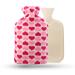 Divchi portable hot water bottles with cover natural rubber hot water bottle with soft fleece for neck and shoulder back hand legs waist warm (pink) pink