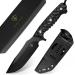 Aubrey black swallow outdoor knife fixed with Kydex vagina D2 steel blade G10 handle - sharp hunting knife belt knife for camping hiking survival gift d2 steel & g10 handle