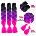 5PCS Jumbo Ombre Kanekalon Pre Stretched Braiding Hair Extensions - 24 Inch High Temperature Synthetic - Burgundy Blonde Kids Hair - Black Purple Rose - Buy Online on GoSupps.com