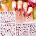 6 Sheets Flower Nail Art Stickers - 3D Blue Pink Red Rose Decals for Spring & Summer Nail Designs - Buy Online on GoSupps.com
