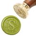 Letter S Wax Seal Stamp  Yoption Brass Head Botanical Alphabet Initial Sealing Stamp with Wooden Handle