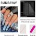 Runrayay Blue Long Artificial Nails with Nail Stone | French Butterfly Press-On Coffin Acrylic Tips for Women | 24-Piece Set - Buy Online on GoSupps.com