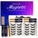 AkesuLash Magnetic Eyelashes - 10 Pairs 3D Medium Magnetic Lashes with Eyeliner Kit - Upgraded Natural Look Long Lasting Reusable With Applicator - Easy to Apply (4 Tube of Liner) 10pair Medium Magnetic Lashes